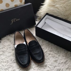J.crew black leather loafer Bella size 7.5
